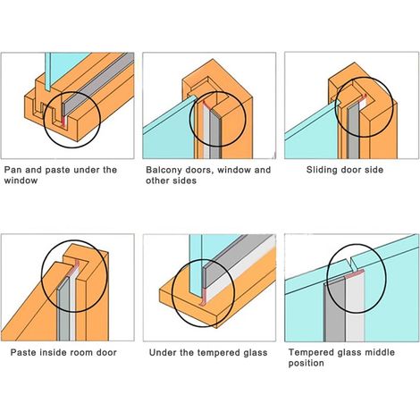 5 m langes, geräusch-, wind- und staubdichtes Nano-Silber-Klebeband für Türen, Fenster und Schränke (1/5)