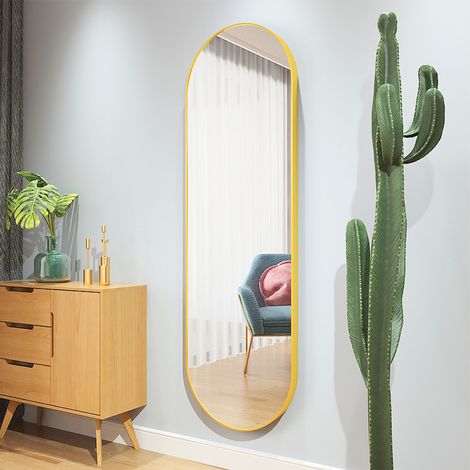 Gold 160cm Oval Full Length Wall Mounted Mirror (1/5)