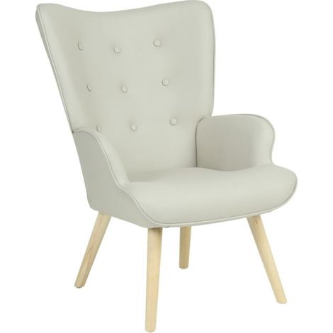 Schaukelsessel mit Beine aus Holz beige 96x66x74cm