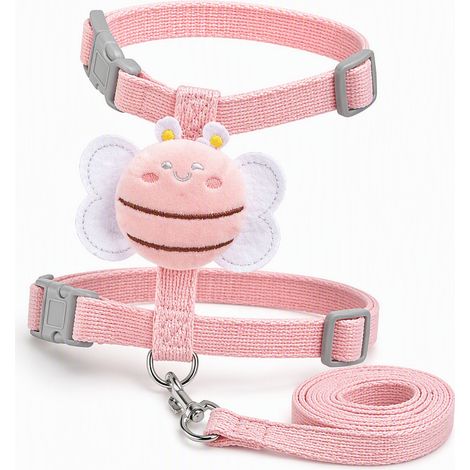Accessoire de balade pour chat rose laisse 1,8 m S 20 x 12 cm (1/5)
