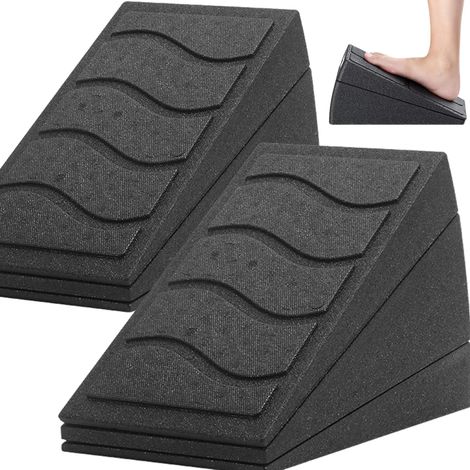 2 pièces planche inclinée pour étirement des mollets, angles réglables, civière de pied, planche inclinée, rallonge de jambe, plate-forme de planche inclinée pour élévation du talon, convient pour le  (1/5)