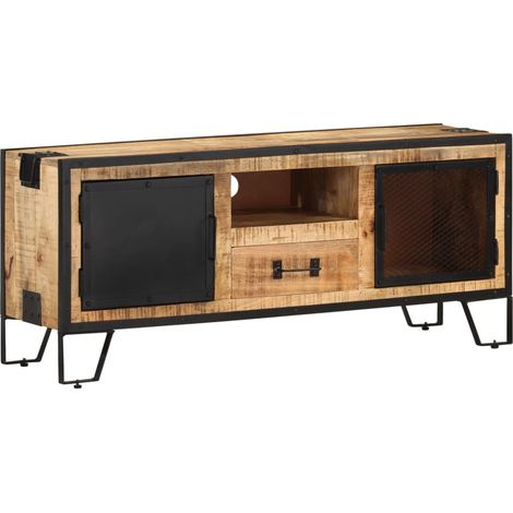 TV-Schrank 110x31x46 cm Raues Mangoholz