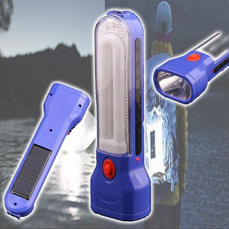 Trade Shop - TRAGBARE, WIEDERAUFLADBARE LED-NEON-NOTLAMPE MIT SOLARPANEL - (1/4)