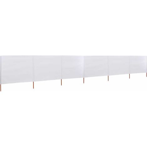 Schermo per balcone  Paravento a 6 Pannelli in Tessuto 800x160 cm Bianco Sabbia (1/5)
