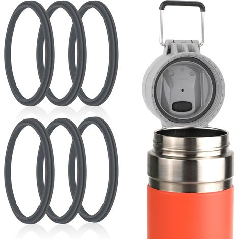 juntas para tapas de botellas de agua, junta de silicona para tapa de botella de agua, anillo de repuesto compatible con vasos de vidrio Stanley Quick Flip GO de 24 oz y 38 oz (negro). (1/5)