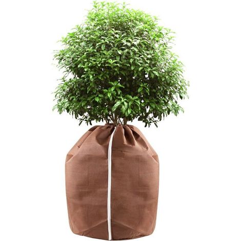 Housse d'hivernage pour plantes en pot MICH 40x40 cm, sac antigel avec cordon de serrage et fermeture éclair. (1/5)