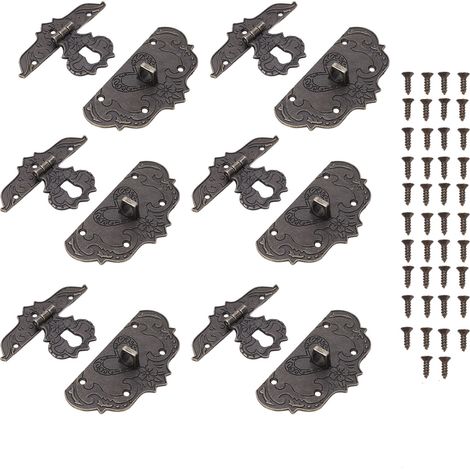 6 Fermoirs de Boîte Vintage en Métal, Solides et Durables, Antirouille, Utilisation Large pour Bijoux (1/5)