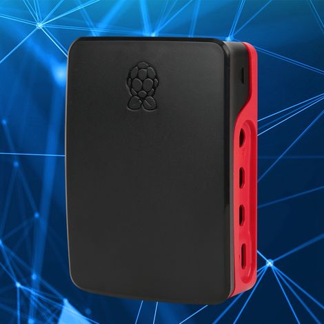 Präzise ABS-Schutzhülle für Raspberry Pi 4B, Hartschalenetui mit exakten Aussparungen, korrosionsbeständig, mit Schnappverschluss, Schwarz und Rot (1/5)
