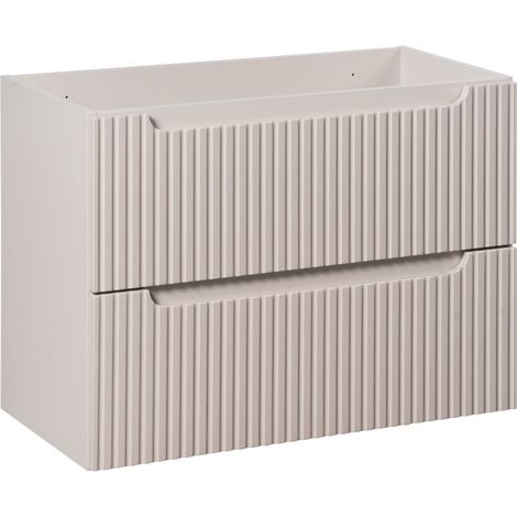 Meuble sous vasque suspendu 2 tiroirs NOVA cachemire 80 CM (1/5)