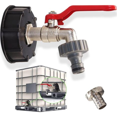 3/4" Robinet Cuve 1000l, Accessoires de Réservoir IBC, Adaptateur de Réservoir IBC, Pièces de Rechange de Raccord fileté 3/4 pouce, pour Réservoirs D'eau de Pluie IBC (1/5)