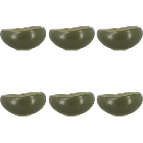 Lot de 6 assiettes coupes 15,5cm en grès, OLI (1/3)