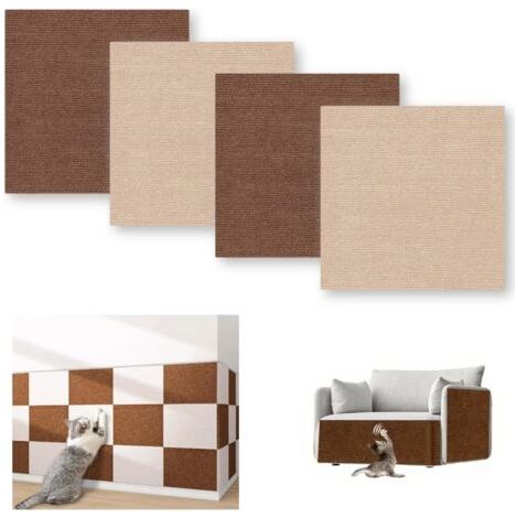 Juego de 4 protectores de muebles autoadhesivos y recortables (30 x 30 cm), que protegen eficazmente sus muebles de las garras de los gatos. (1/5)