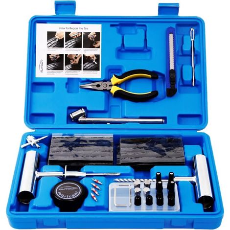 Tire Repair Kit - 68pcs Heavy Duty Tire Plug Kit, Universal Tire Repair Tools to Fix Punctures and Plug Flats Patch Kit for car Motorcycle, Truck, Tractor, RV, SUV