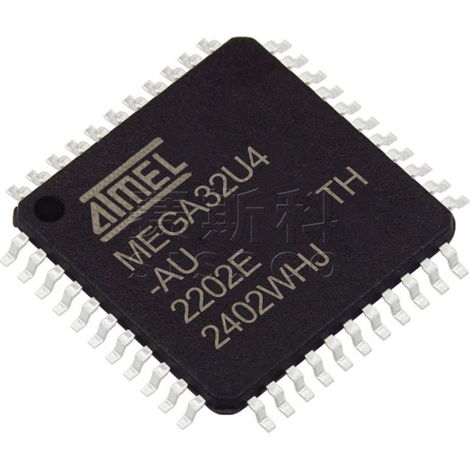 Electronic components, chips and electronic parts ATMEGA32U4-AU and ATMEGA48-20AU, 5 units per pack.