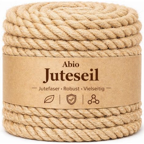 Corde en jute - 20 mm - 20 m - Décoration pour la maison et le jardin - DIY - Emballage - Ficelle d'emballage - Loisirs créatifs - Emballage cadeau - Fleuristerie (1/5)