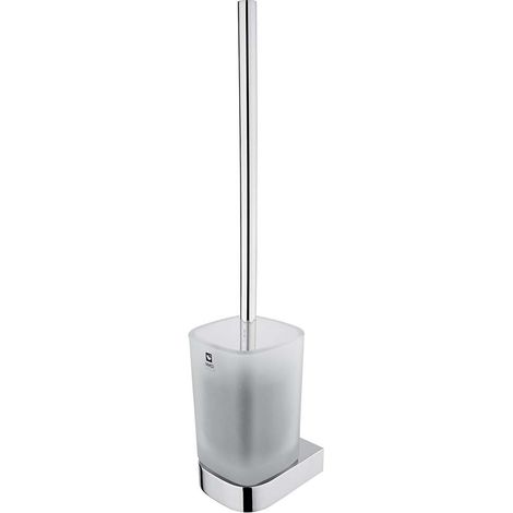 Nimco Nikau - Escobilla de WC con soporte, cristal mate/cromo NK 30094CN-26