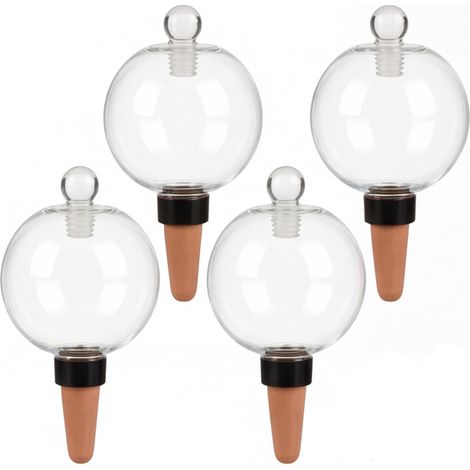 Lot de 4 globes d'arrosage automatique en céramique 539 ml – Goutte-à-goutte lent, pour plantes intérieur/extérieur, idéal pour vacances (hydratation 7-9 jours). (1/5)