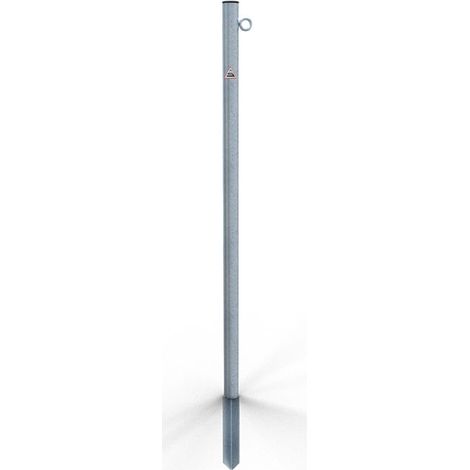 Schake Absperrpfosten aus Stahlrohr verzinkt Ø42x2,5mm mit Kunststoffkappe 900mm Überflur zum Einschlagen mit 1 Öse