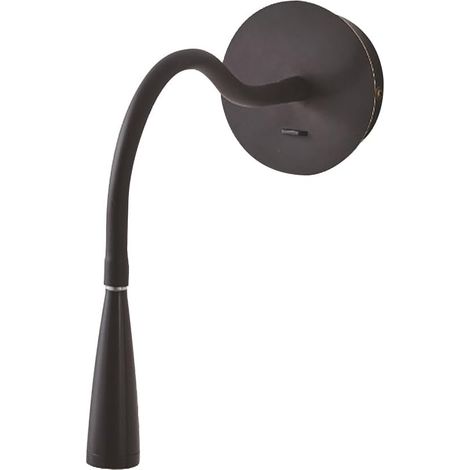 Mini applique murale de lecture de chevet, applique murale en laiton noir avec tuyau réglable à 360 °, appliques murales LED modernes - 3 W - 3000 K, appliques murales linéaires pour chambre à coucher (1/5)