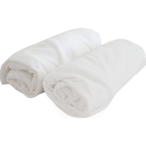 Duo de draps housse en jersey Blanc 70x140 cm (1/4)