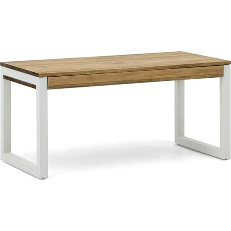 Mesa Elevable iCub 120x50x49cm tablero 18mm ECO Blanca en madera maciza de pino acabado vintage estilo industrial Box Furniture