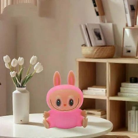 Colorful Monster Touch Lamp - Night Light, USB Rechargeable, 7 Warm Light Colors - Timer - Gift for Kids Room (Pink) (1/5)