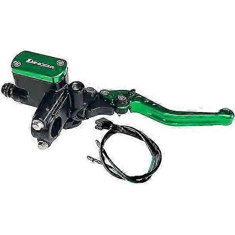 Maître-cylindre de frein/embrayage hydraulique universel à piston de 14 mm pour motos Honda, Yamaha, Kawasaki et Suzuki (kit d'entretien des freins pour véhicules) (vert, à droite) (1/5)