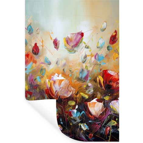 ADHESIVO DE PARED Flores - Arte - Naturaleza - Pintura al óleo 40x60 (1/5)