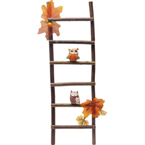 TrendLine Deko Leiter Herbst Holz 43 x 14 cm braun orange Dekoleiter (1/2)