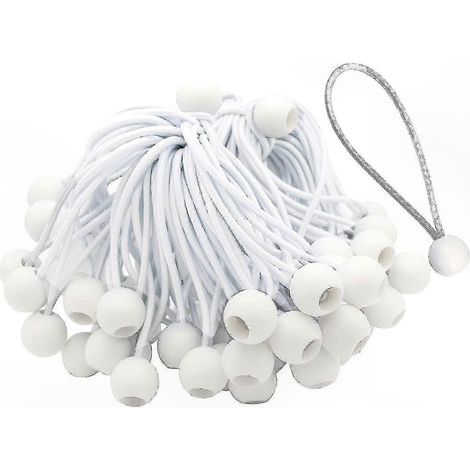 Lot de 50 cordons élastiques réglables pour tentes, bâches, bannières et chapiteaux - Usage extérieur, fixation polyvalente (1/4)