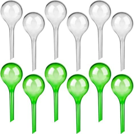 Lot de 12 Petits Globes d'Arrosage en Verre Synthétique pour Plantes d'Intérieur - Bulbes Goute à Goute Arrosage 5,1 cm de Diamètre-Matériel d'Arrosage Automatique en PVC pour Plantes (1/5)