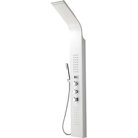 Pannello doccia bianco con 4 getti e monitor per la temperatura (1/3)