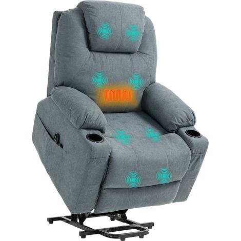 Grey Heat and Massage Lift Recliner Armchair for Ultimate Comfort and Relaxation