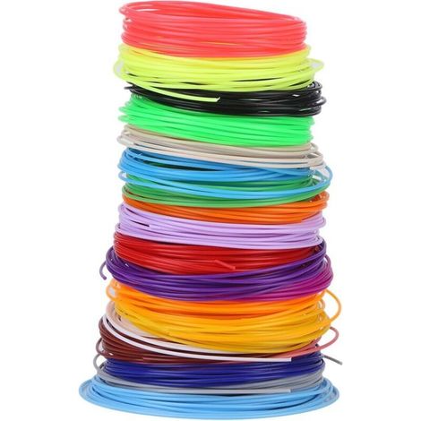 20 Couleurs Filament de Recharges 3D pour Stylo 3D Basse Température et 3D d'Imprimante, en Matériel de PCL 1.75mm H517