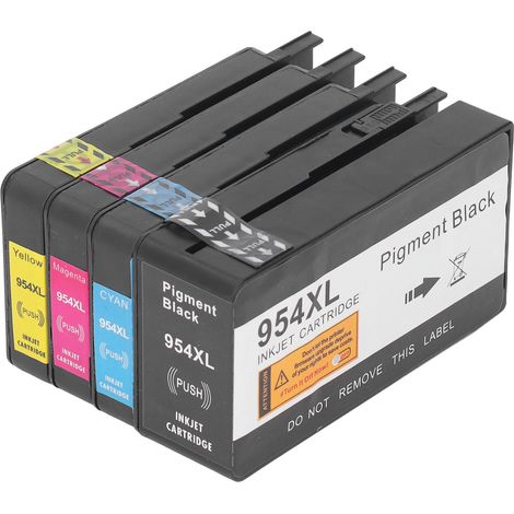 Cartouche d'encre pour imprimante OfficeJet Pro 8210, puce intelligente, impression fluide, lot de 4 (noir, cyan, magenta, jaune) - cartouches d'encre pratique BK C M Y (1/5)