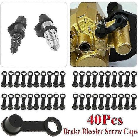 40 pièces/ensemble Bouchons anti-poussière pour vis de purge de frein de moto, couvercle d'étrier de frein, bouchon anti-poussière en caoutchouc pour valve de moto, raccord Carzerk St1m466( ) (1/5)