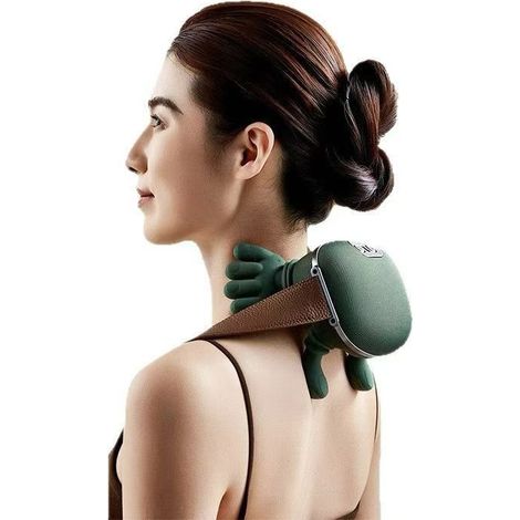 Appareil de massage pour la nuque et les épaules à batterie haute capacité, pour une relaxation optimale de la nuque et des épaules, rechargeable et portable, vert olive (finition peinte)