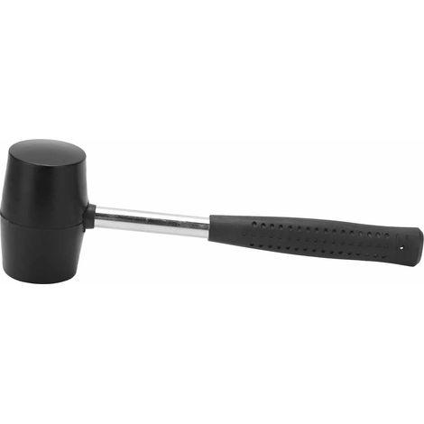 Marteau de Frappe Double Face Caoutchouc, Manche Acier 260mm - Outil Professionnel Bricolage