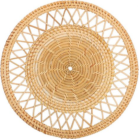 Décoration Murale Tressée en Rotin Naturel pour Porche - Ornement Artisanal en Foin (1/5)