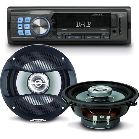 Pack sono voiture Autoradio Muse M-199 DAB 160 Watts + 2 hauts parleurs 13cm 100W