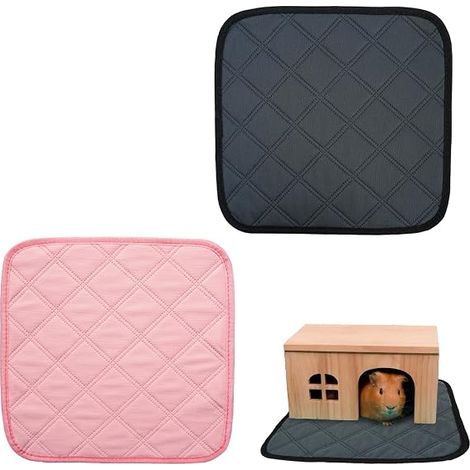 Tapis réutilisables pour Animaux de Compagnie - Tapis absorbants et antidérapants pour Hamsters, cochons d'Inde, Lapins et rongeurs, Base imperméable, Facile à Nettoyer, Couleur Grise et Rose, po (1/3)