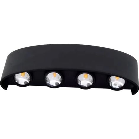 Applique murale, 22x8x5cm, up and down, extérieure noire 8w 3000k (1/5)