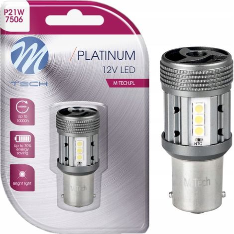 Lampadina P21W LED bianca CANBUS RETROFIT BA15s raffreddamento attivo 12/24V 10W (1/5)