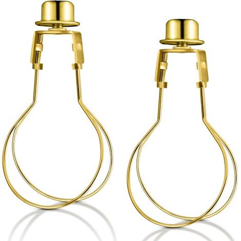 Adaptador de 2 piezas para pantalla y clip de lámpara, Adaptador redondo para pantalla de lámpara con clip, Incluye cabezal decorativo, Dorado (1/5)