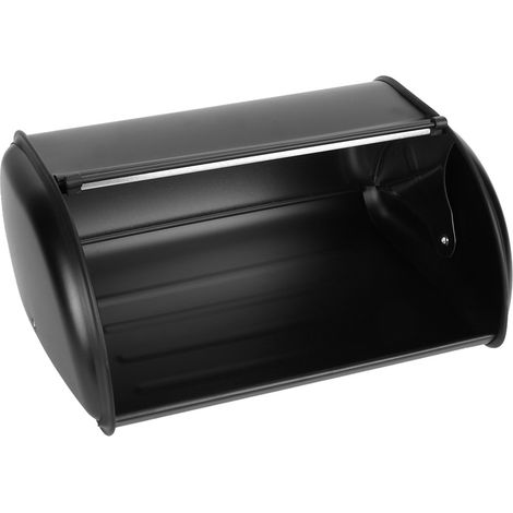 Boîte à pain grande capacité en acier inoxydable, organisateur de cuisine noir (1/5)