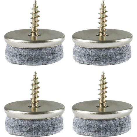 Lot de 4,Diamètre 24 mm,Patins en feutre à visser pour pieds de meubles Protections à monter soi même (1/5)