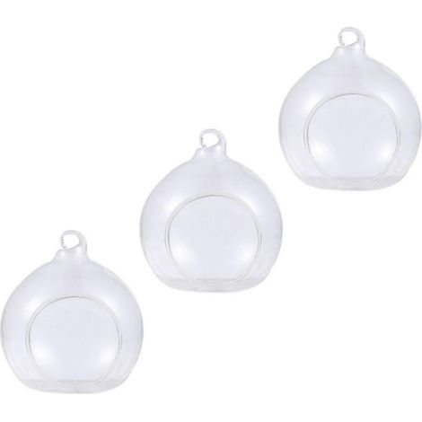 Ensemble de 3 boules de Noël transparentes à suspendre pour décorer votre sapin. (1/5)