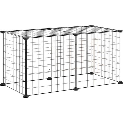 Maison Exclusive - Gabbia per Animali Domestici 8 Pannelli Nero 35x35 cm Acciaio