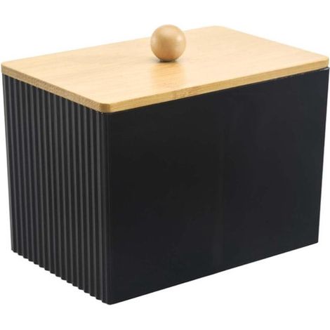 Soporte para desmaquillante y bastoncillos de algodón en color negro. (1/5)