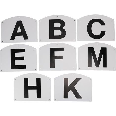 Lot de 8 Lettres de Dressage murales pour athlètes et événements équestres Comprenant Les Lettres A, B, C, E, H, K, F et M (1/5)